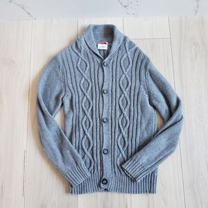 Hanna Andersson Sweater Boys 10 Gray  Merino Wool Knit Cardigan